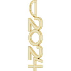 14K Yellow Gold Polished Vertical Pendant