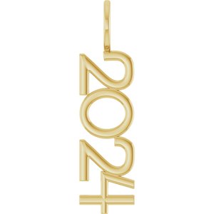 14K Yellow Gold Polished Vertical Pendant