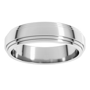 Continuum Sterling Silver Double Stepped-Edge Flat Band