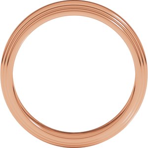 14K Yellow Or White Or Rose Gold Double Stepped-Edge Flat Band