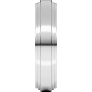 14K Yellow Or White Or Rose Gold Double Stepped-Edge Flat Band