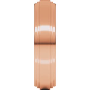 14K Yellow Or White Or Rose Gold Double Stepped-Edge Flat Band