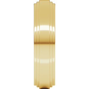 18K Yellow Or White Or Rose Gold Double Stepped-Edge Flat Band