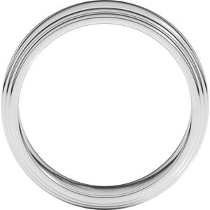 10K Yellow Or White Or Rose Gold Double Stepped-Edge Flat Band