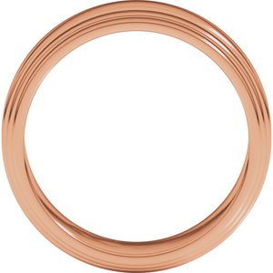 18K Yellow Or White Or Rose Gold Double Stepped-Edge Flat Band