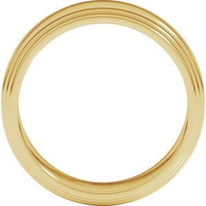 14K Yellow Gold 7 Mm Flat Double Stepped Edge Band Size 10