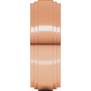 10K Yellow Or White Or Rose Gold Double Stepped-Edge Flat Band