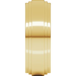 18K Yellow Or White Or Rose Gold Double Stepped-Edge Flat Band