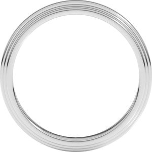 10K Yellow Or White Or Rose Gold Double Stepped-Edge Flat Band