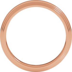 18K Yellow Or White Or Rose Gold Double Stepped-Edge Flat Band