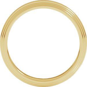 18K Yellow Or White Or Rose Gold Double Stepped-Edge Flat Band