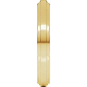 14K Yellow Or White Or Rose Gold Double Stepped-Edge Flat Band