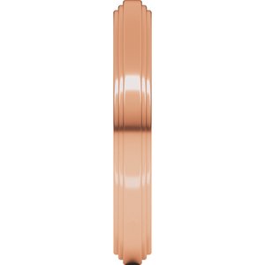 18K Yellow Or White Or Rose Gold Double Stepped-Edge Flat Band