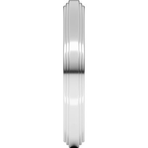 Continuum Sterling Silver Double Stepped-Edge Flat Band
