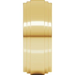 18K Yellow Or White Or Rose Gold Double Stepped-Edge Flat Band