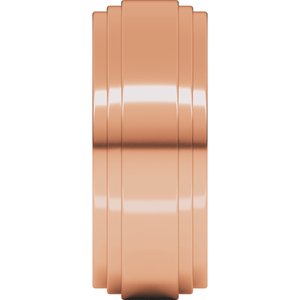 14K Yellow Or White Or Rose Gold Double Stepped-Edge Flat Band