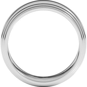 10K Yellow Or White Or Rose Gold Double Stepped-Edge Flat Band