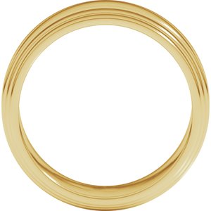 14K Yellow Gold 8 Mm Flat Double Stepped Edge Band Size 13