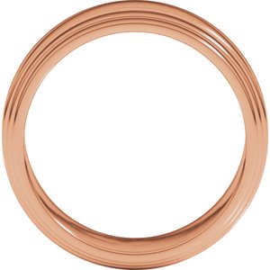 18K Yellow Or White Or Rose Gold Double Stepped-Edge Flat Band