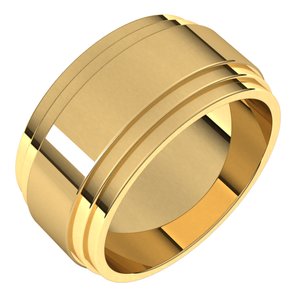 10K Yellow Or White Or Rose Gold Double Stepped-Edge Flat Band