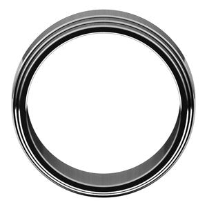 Sterling Silver Double Stepped-Edge Flat Band