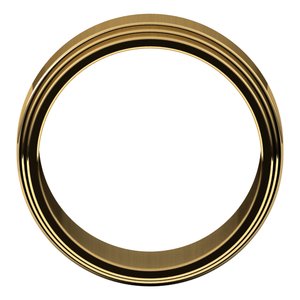 14K Yellow Or White Or Rose Gold Double Stepped-Edge Flat Band