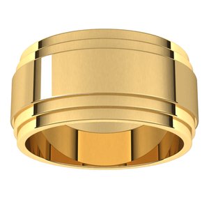18K Yellow Or White Or Rose Gold Double Stepped-Edge Flat Band