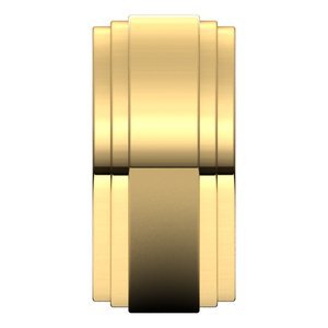18K Yellow Or White Or Rose Gold Double Stepped-Edge Flat Band