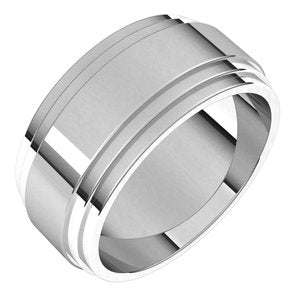 Continuum Sterling Silver Double Stepped-Edge Flat Band