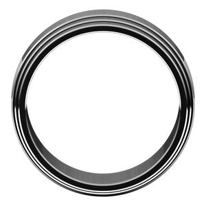 Sterling Silver Double Stepped-Edge Flat Band