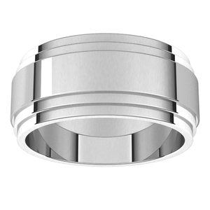 Continuum Sterling Silver Double Stepped-Edge Flat Band