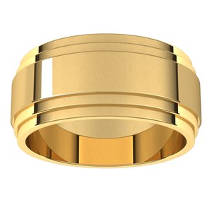 10K Yellow Or White Or Rose Gold Double Stepped-Edge Flat Band