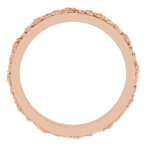 10k Yellow Or White Or Rose Gold  Floral Flat Band