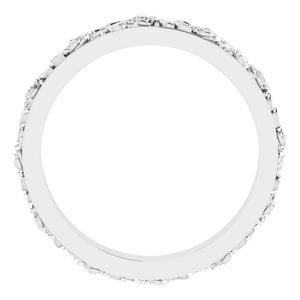 10k Yellow Or White Or Rose Gold  Floral Flat Band