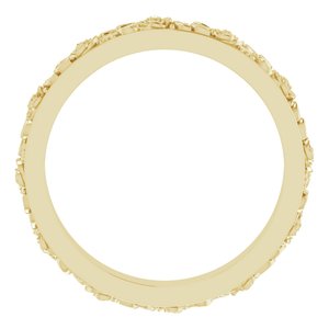 10k Yellow Or White Or Rose Gold  Floral Flat Band