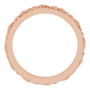 10k Yellow Or White Or Rose Gold  Floral Flat Band