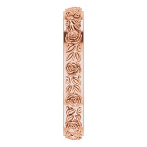 10k Yellow Or White Or Rose Gold  Floral Flat Band