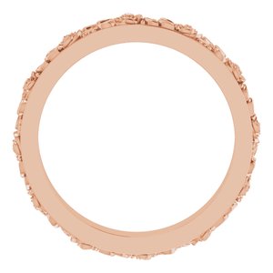 10k Yellow Or White Or Rose Gold  Floral Flat Band
