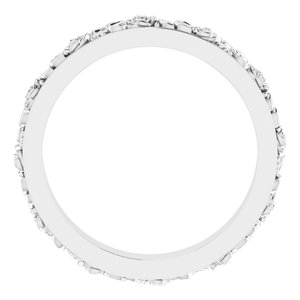 10k Yellow Or White Or Rose Gold  Floral Flat Band