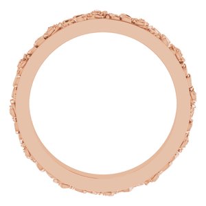 10k Yellow Or White Or Rose Gold  Floral Flat Band