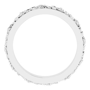 10k Yellow Or White Or Rose Gold  Floral Flat Band
