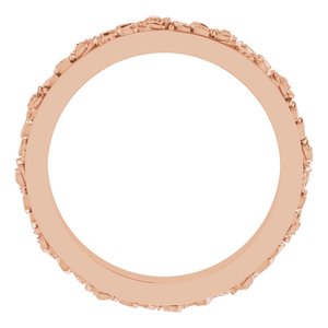 10k Yellow Or White Or Rose Gold  Floral Flat Band