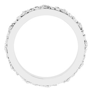 10k Yellow Or White Or Rose Gold  Floral Flat Band