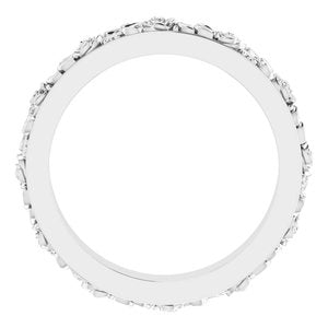 Platinum  Floral Flat Band