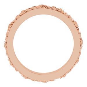 10k Yellow Or White Or Rose Gold  Floral Flat Band