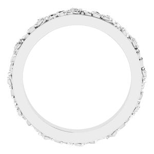 10k Yellow Or White Or Rose Gold  Floral Flat Band