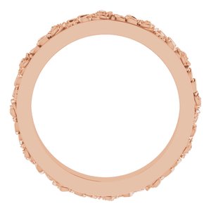 10k Yellow Or White Or Rose Gold  Floral Flat Band