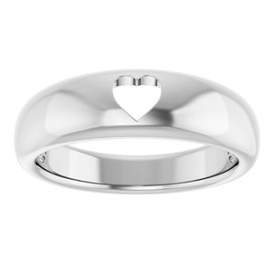Sterling Silver Polished Pierced Heart Ring Size 7