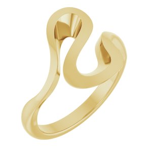 14K Yellow Gold Polished Freeform Ring Size 7