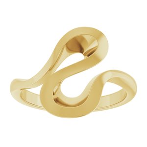 14K Yellow Gold Polished Freeform Ring Size 7